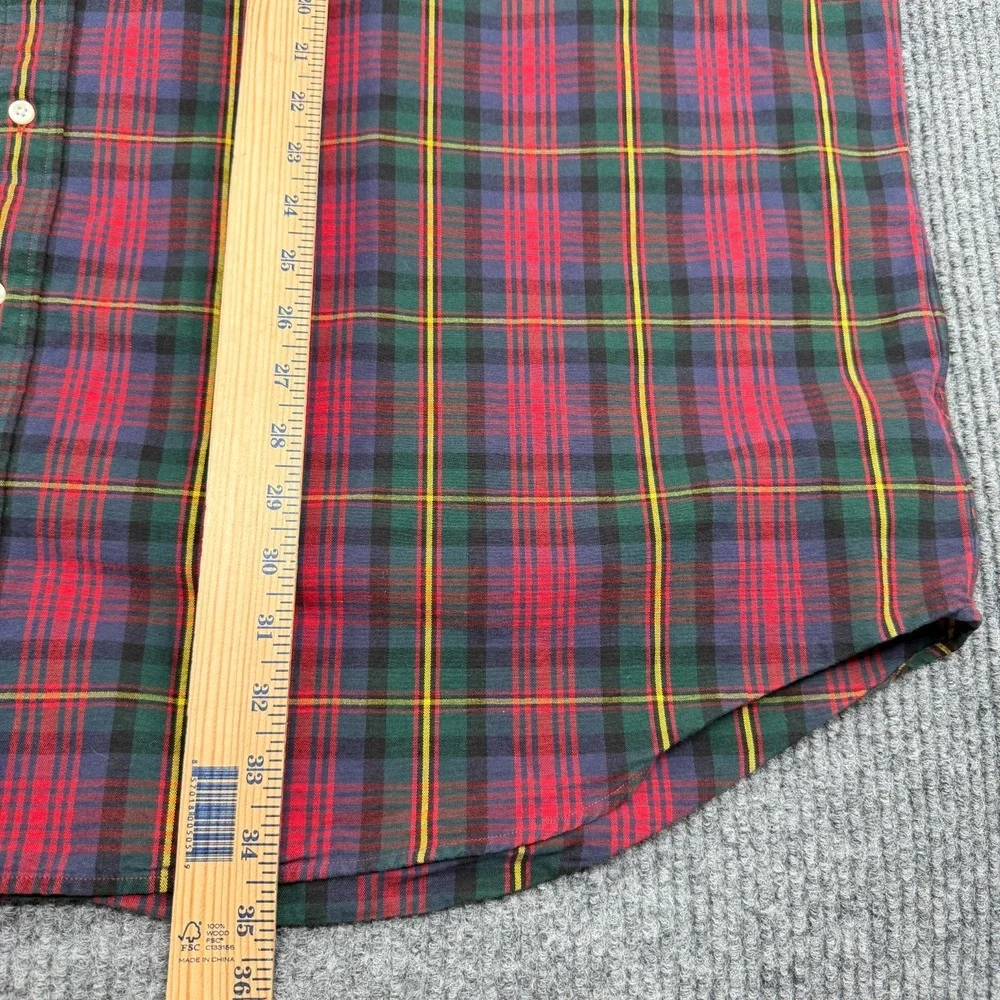 Polo Ralph Lauren Men's Long Sleeve Plaid Oxford Shirt 4XB Red Preppy Big & Tall